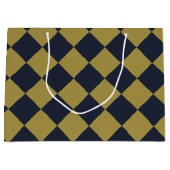 Elegantes Gold & Navy Blue Diamond Muster Große Geschenktüte (Vorderseite)