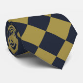 Elegantes Gold & Navy Blue Diamond Muster Krawatte (Gerollt)
