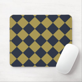 Elegantes Gold & Navy Blue Diamond Muster Mousepad