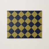 Elegantes Gold & Navy Blue Diamond Muster Puzzle (Horizontal)