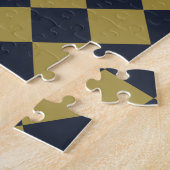 Elegantes Gold & Navy Blue Diamond Muster Puzzle (Seite)
