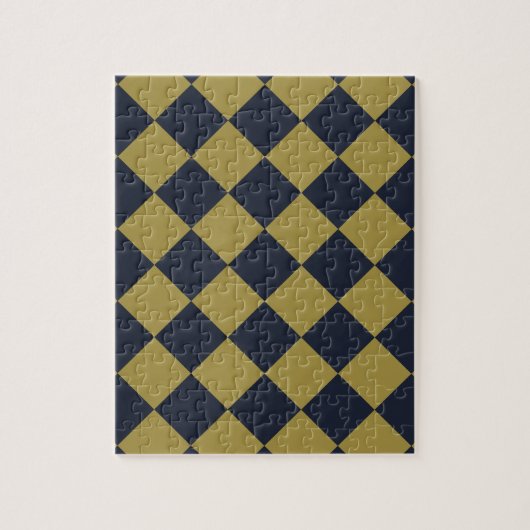 Elegantes Gold & Navy Blue Diamond Muster Puzzle (Vertikal)