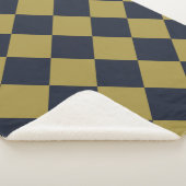 Elegantes Gold & Navy Blue Diamond Muster Sherpadecke (3/4)
