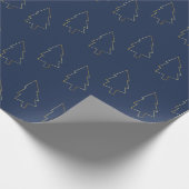 Elegantes Gold Navy Weihnachtsbaum Wrapping Paper Geschenkpapier (Ecke)