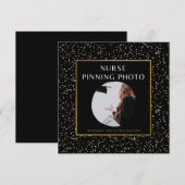 Elegantes Gold Nurse Pinning Ceremory Foto Einladung (Vorne/Hinten)