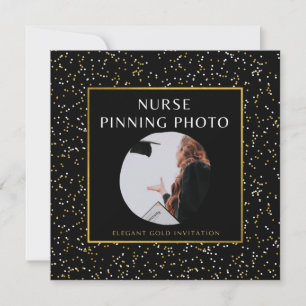 Elegantes Gold Nurse Pinning Ceremory Foto Einladung