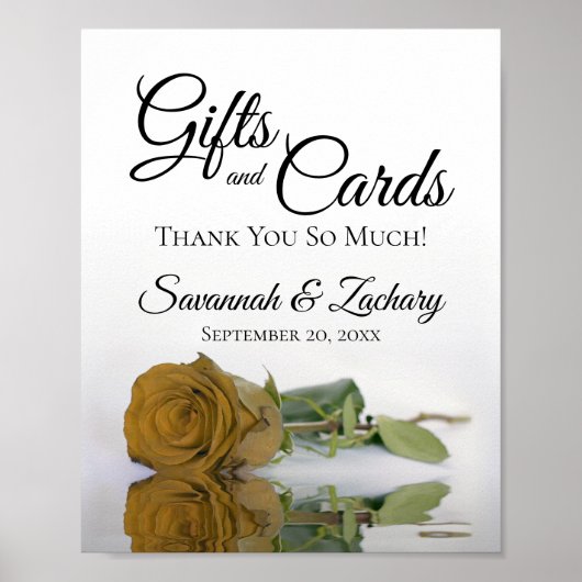 Elegantes Gold Ochre Rose Geschenke & Karten Hochz Poster (Vorne)