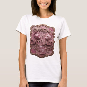 Elegantes Gold OFFIZIELLE KATZEN-DAME Künstlerisch T-Shirt