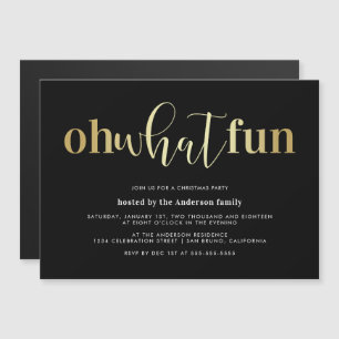 Elegantes Gold Oh, was Spaß Weihnachten Party lädt Magneteinladung