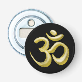 Elegantes Gold Om Symbol | Sanskrit spirituell Bla Flaschenöffner