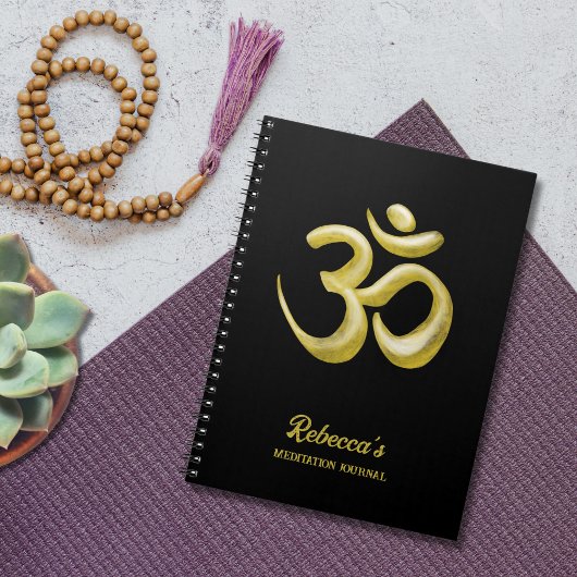 Elegantes Gold Om Symbol | Sanskrit spirituell Bla Notizblock