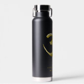 Elegantes Gold Om Symbol | Sanskrit spirituell Bla Trinkflasche (Vorne)