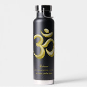 Elegantes Gold Om Symbol | Sanskrit spirituell Bla Trinkflasche (Links)