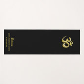 Elegantes Gold Om Symbol | Sanskrit spirituell Bla Yogamatte (Vorderseite (Horizontal))