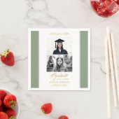 Elegantes Gold Ornament Abschluss 2 Foto Serviette (Beispiel)