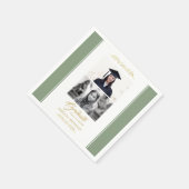 Elegantes Gold Ornament Abschluss 2 Foto Serviette (Ecke)