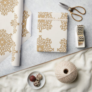 Elegantes Gold-Ornament-Muster Geschenkpapier