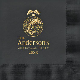 Elegantes Gold Ornament Personalisiertes Weihnacht Servietten Mit Folie