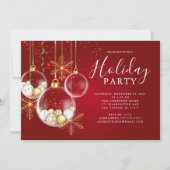 Elegantes Gold Ornament Weihnachten Party Einladung (Vorderseite)