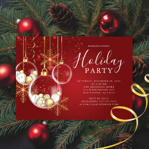 Elegantes Gold Ornament Weihnachten Party Einladung