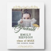 Elegantes Gold Ornaments Graduate Abschluss Foto Fotoplatte (Vorderseite)