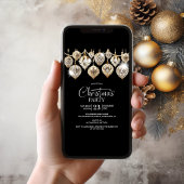 Elegantes Gold Ornaments Weihnachts-Party Einladung