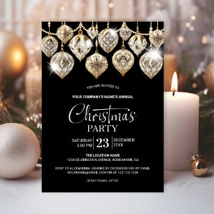 Elegantes Gold Ornaments Weihnachtsfest im Unterne Einladung