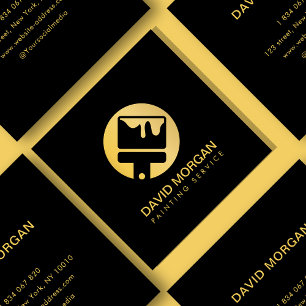 Elegantes Gold Paint-Logo   Moderne Malerei Quadratische Visitenkarte