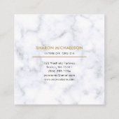 Elegantes Gold Paint Swash Marmor Monogramm Quadratische Visitenkarte (Rückseite)