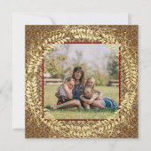 Elegantes Gold Pattern Foto Feiertagskarte (Vorderseite)