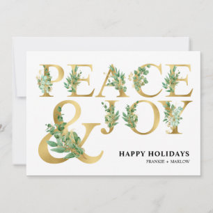 Elegantes Gold Peace and Joy Business Logo Feiertagskarte