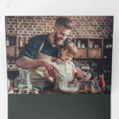 Elegantes Gold Peace Calligraphy Botanisches Foto Dreifach Gefaltete Urlaubskarte (Innen Erste Seite)