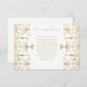 Elegantes Gold-Pentagramm-Handfast Begleitkarte (Vorne/Hinten)