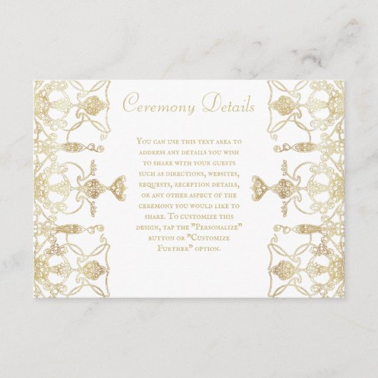 Elegantes Gold-Pentagramm-Handfast Begleitkarte (Vorderseite)