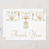 Elegantes Gold-Pentagramm-Handfast Dankeskarte (Vorne/Hinten)