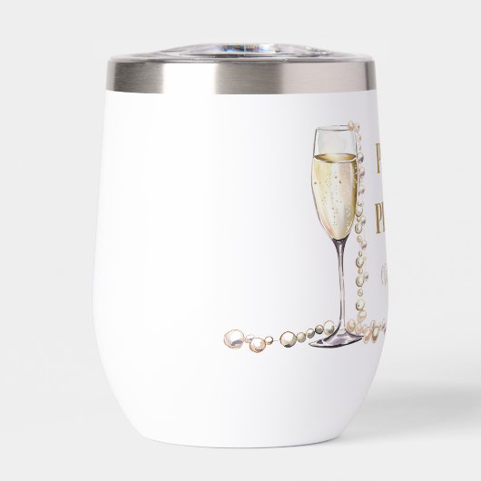 Elegantes Gold Perlen und Prosecco Brautparty (Vorderseite)