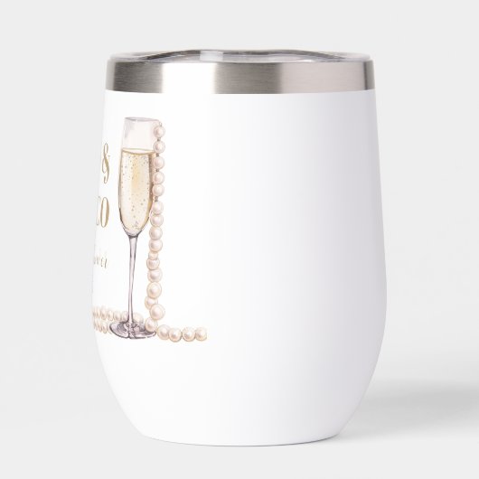 Elegantes Gold Perlen und Prosecco Brautparty (Rückseite)