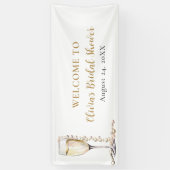 Elegantes Gold Perlen und Prosecco Brautparty Banner (Vertikal)