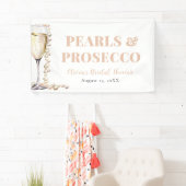 Elegantes Gold Perlen und Prosecco Brautparty Banner (Insitu)
