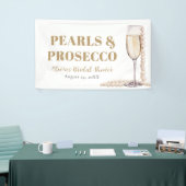 Elegantes Gold Perlen und Prosecco Brautparty Banner (Messeveranstaltung)