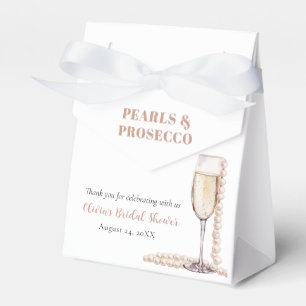 Elegantes Gold Perlen und Prosecco Brautparty Geschenkschachtel