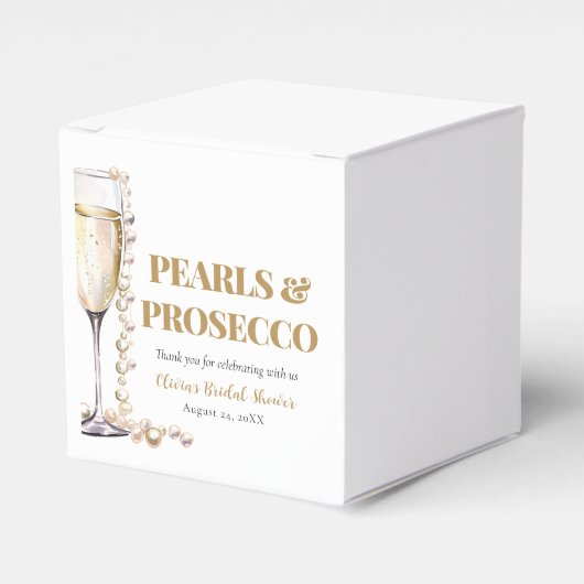 Elegantes Gold Perlen und Prosecco Brautparty Geschenkschachtel (Vorderseite)