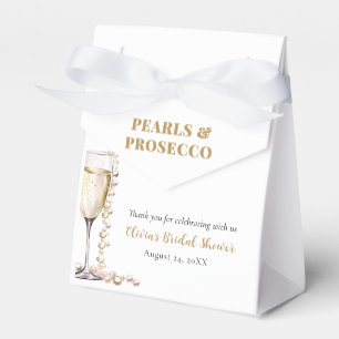 Elegantes Gold Perlen und Prosecco Brautparty Geschenkschachtel