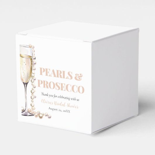 Elegantes Gold Perlen und Prosecco Brautparty Geschenkschachtel (Vorderseite)