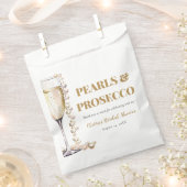 Elegantes Gold Perlen und Prosecco Brautparty Geschenktütchen (Ausgeschnitten)