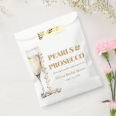 Elegantes Gold Perlen und Prosecco Brautparty Geschenktütchen (Versiegelt)