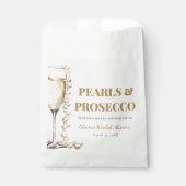 Elegantes Gold Perlen und Prosecco Brautparty Geschenktütchen (Vorderseite)