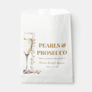 Elegantes Gold Perlen und Prosecco Brautparty Geschenktütchen