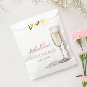 Elegantes Gold Perlen und Prosecco Brautparty Geschenktütchen (Versiegelt)