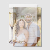 Elegantes Gold Perlen und Prosecco Brautparty Pergament Einladungen (Versatz (Ehepaar))